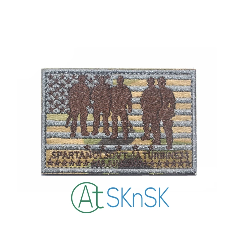 Оптовая продажа военная вышитая тактическая нашивка с флагом США Байкерская