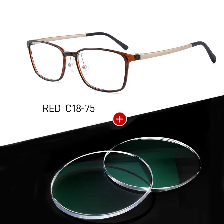 C18-75 with Lenses Мужские Оптические очки оправа для зрения близорукость, TR90 многофокальные очки для женщин, прогрессивные оправы для очков 5018 - Цвет оправы: C18-75 with Lenses