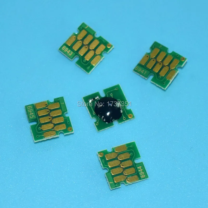 5 комплектов t6941 T6941 T6945 одноразового использования картридж чип для Epson Sure Цвет T5070