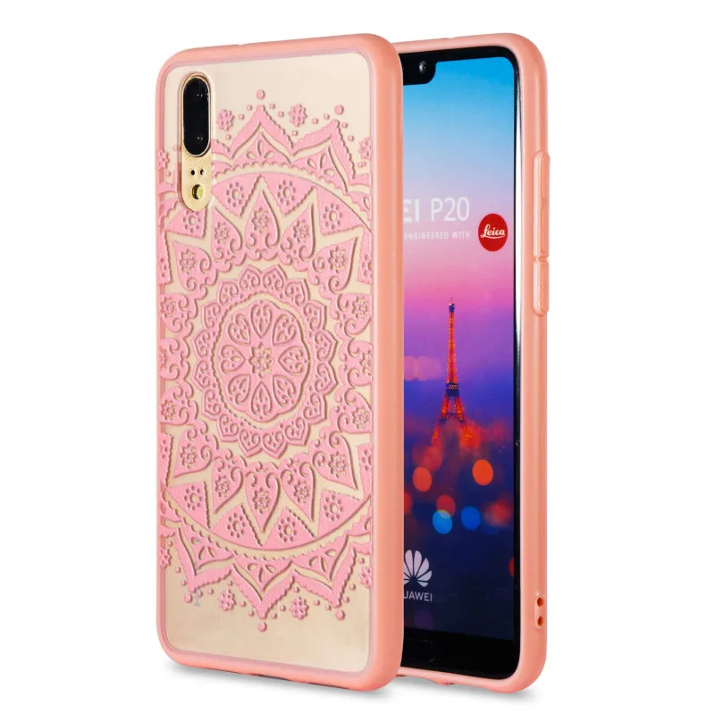 Мягкий ТПУ чехол huawei P20 Lite чехол s для Coque huawei P20 Lite P20 Pro Чехол 3D рельефный кружевной цветок силиконовый Жесткий pc задний Чехол