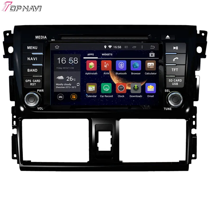 Topnavi 7 ''Восьмиядерный 2 Гб RAM Android 6 0 Автомобильный Радио Стерео GPS для TOYOTA VIOS/YARIS