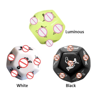 2 Pcs 12 Side Funny Sex Dice Pose Flirting Sex Luminous Dice Adult Supplies Sex Toys Erotic Craps Toy For Couples Games 2