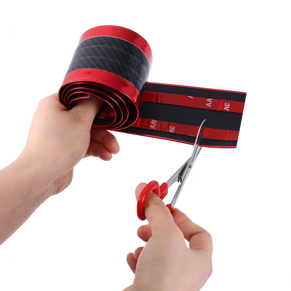 5D углеродное волокно резиновая отливка полоса мягкая отделка бампер DIY порога