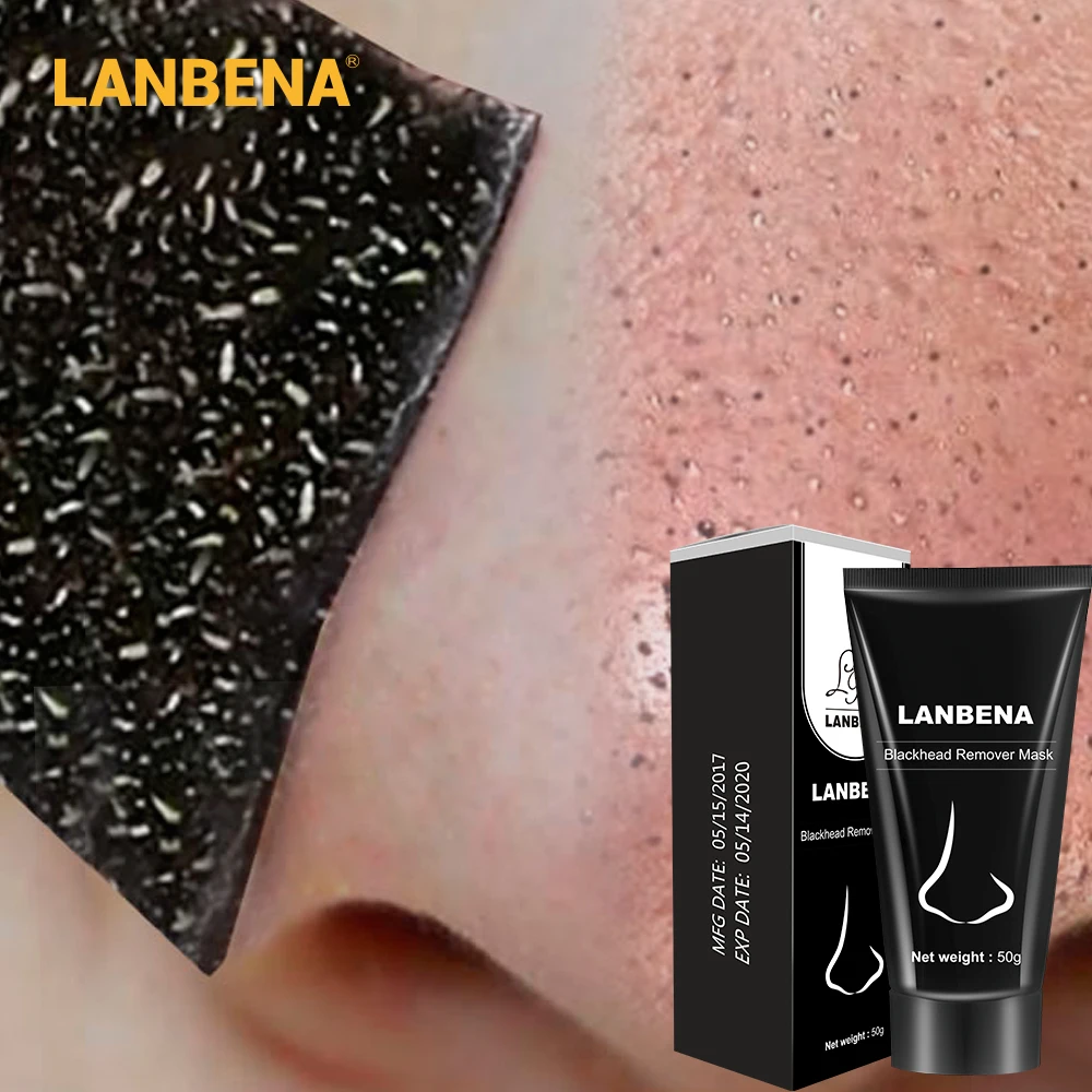 Lanbena, черная маска для удаления черных точек на носу, уход за лицом, лечение акне, Очищающая маска, полоска пор, уход за кожей, Очищающая маска, контроль жирности