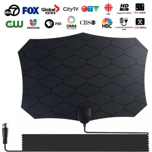 Комнатная ТВ антенна 200 миль цифровая HDTV на VHF UHF Freeview Skywire1080P 4K HD TV Digital