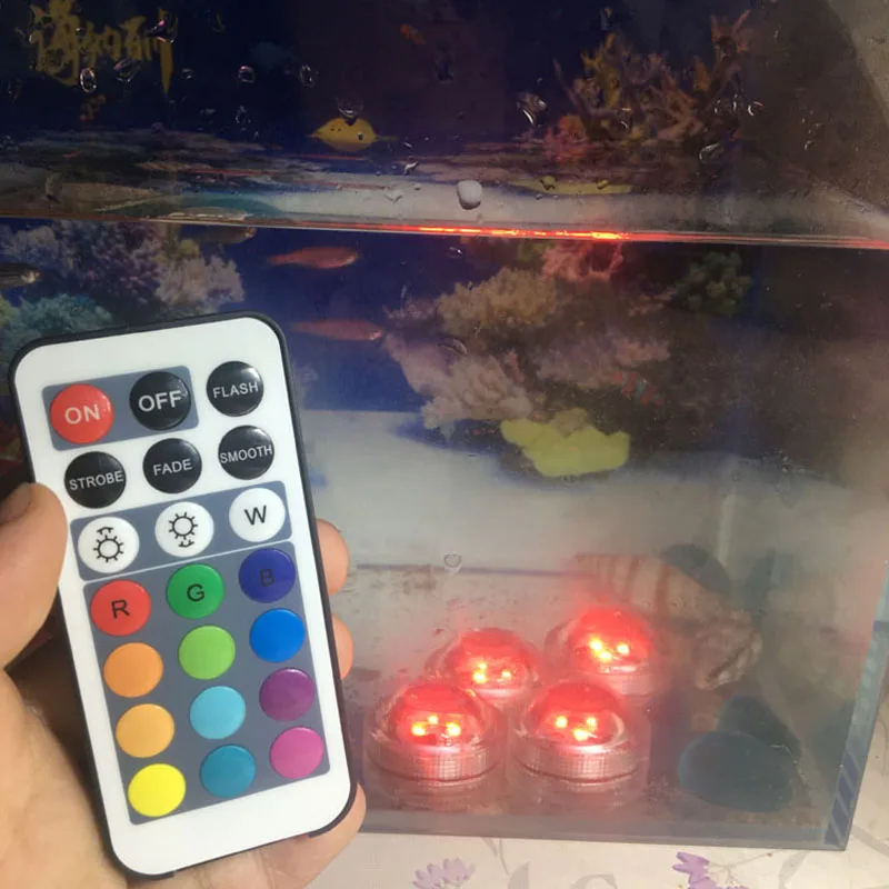 RGB погружной светодиодный подводный свет IP68 батарея Ночная лампа плавающие огни