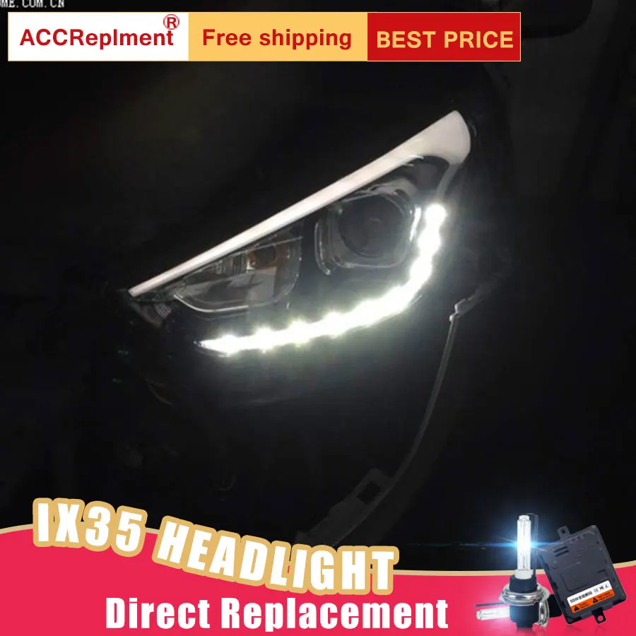2 шт. светодиодный фары для hyundai IX35 2010-2013 светодиодный автомобильный фонарь ангельские глазки ксенон HID комплект Противотуманные фары светодиодный дневные ходовые огни