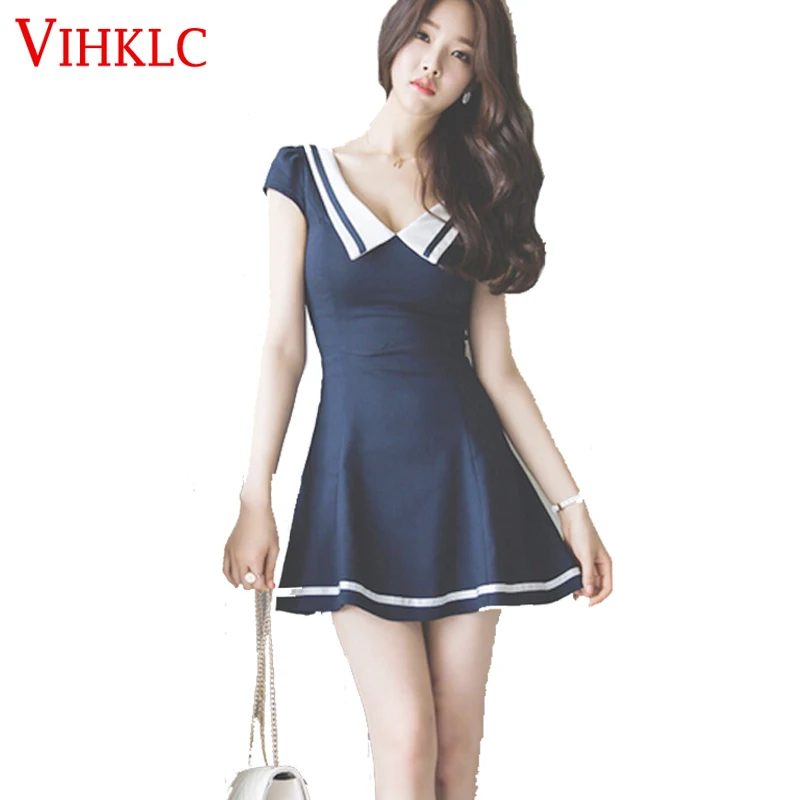 Весна лето 2020 модное женское платье с матросским воротником женские сексуальные