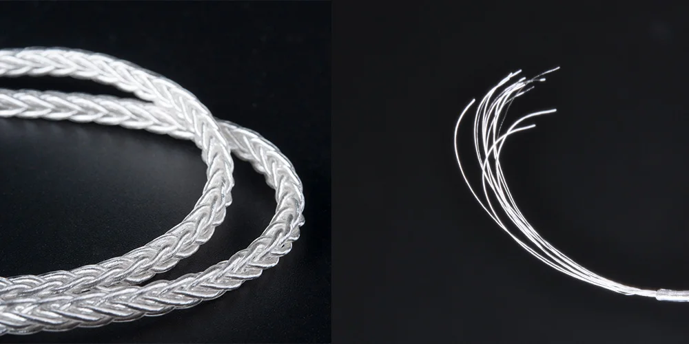 KBEAR 8 Core Upgraded Silver Plated Balanced Cable 2.5/3.5/4.4MM With MMCX/2pin/QDC Connector For KZ ZS10 ZSN Pro C12 ZSX BL-03