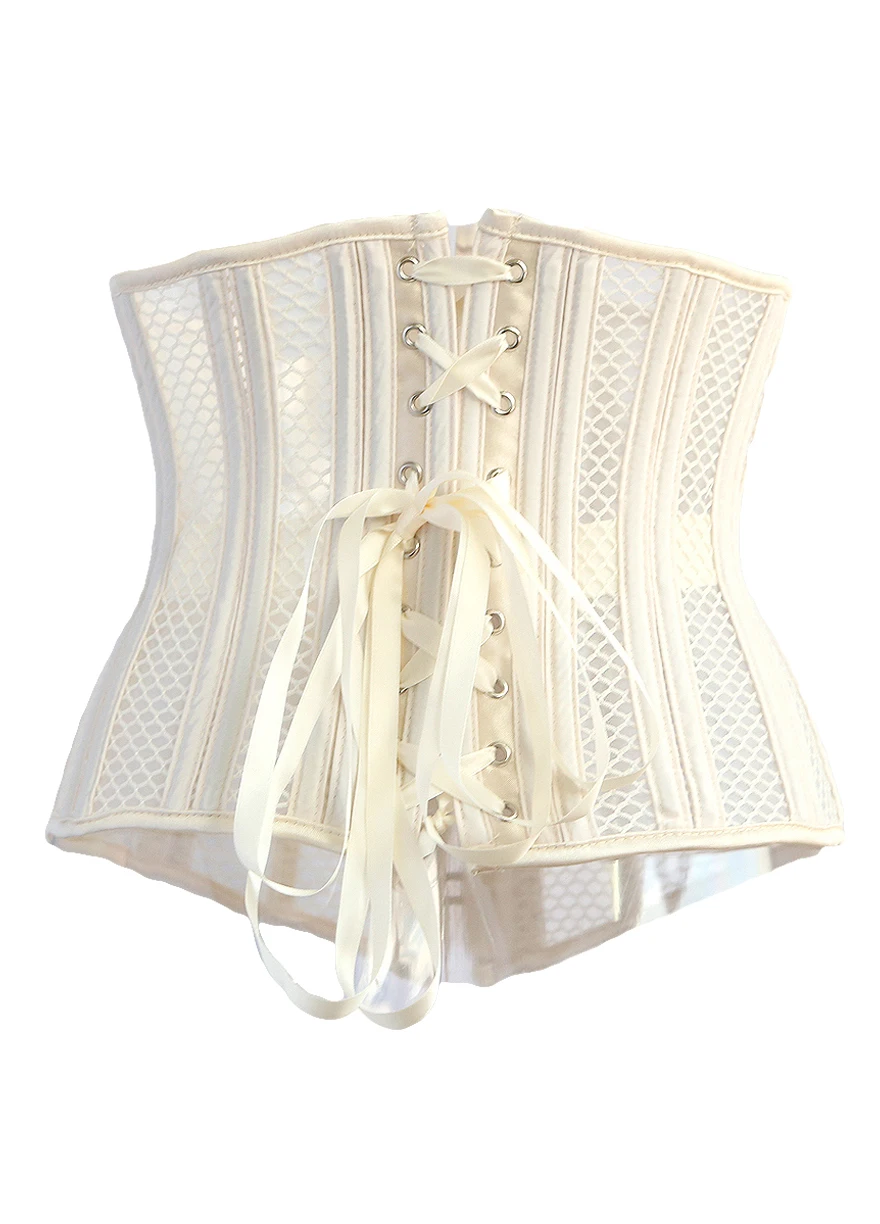 Черный абрикосовый прозрачный сетчатый 26 стальной корсет с косточками и нижним