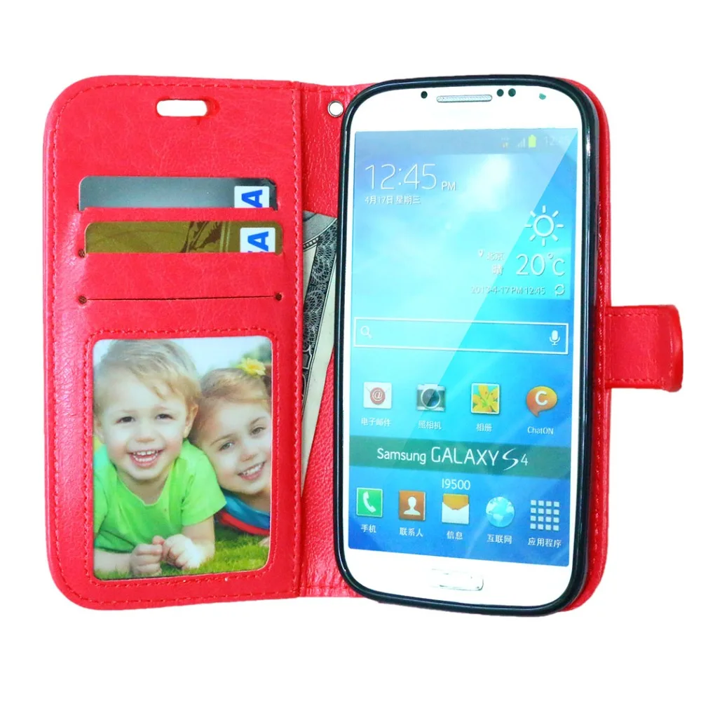 Кожаный чехол-книжка для Samsung Galaxy S4 S 4 i9500 i9502 Duos i9505 i9506 | Мобильные телефоны и