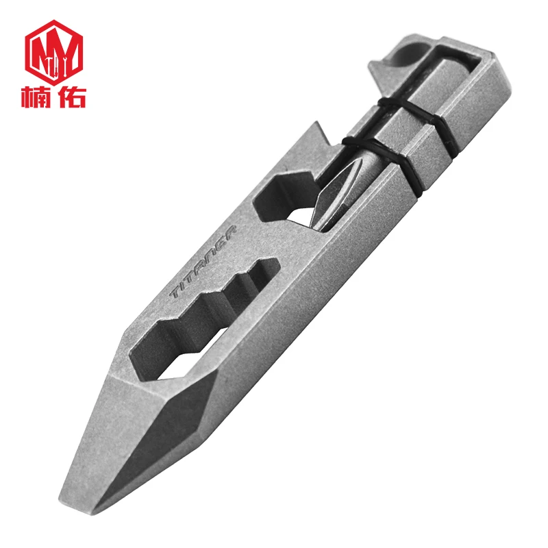 

EDC Outdoor Camping Titanium Alloy Crowbar Portable Lightweight Multi-purpose Tool With Bottle Opener Hex Screw Batch Crowbar
