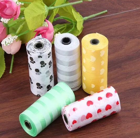 7500 шт. = 500 рулонов биоразлагаемые пакеты для отходов домашних животных 5 цветов |