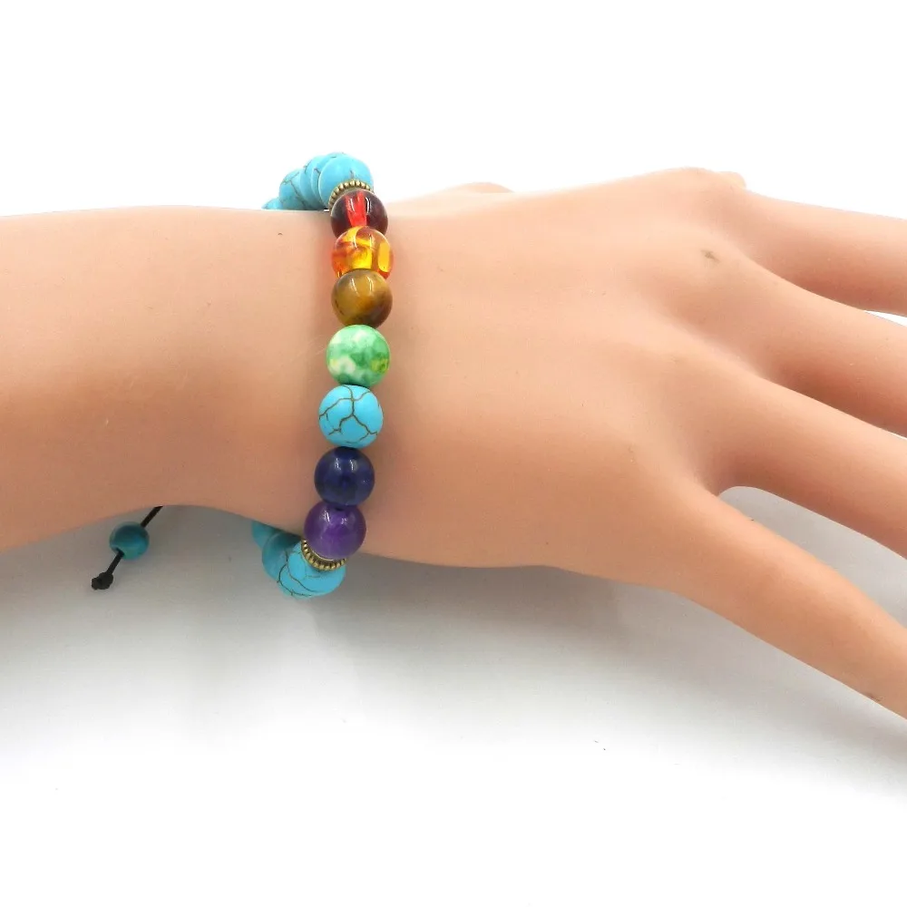 1 шт. новый разноцветный 7 чакр-браслет для мужчин восстанавливающие равновесие