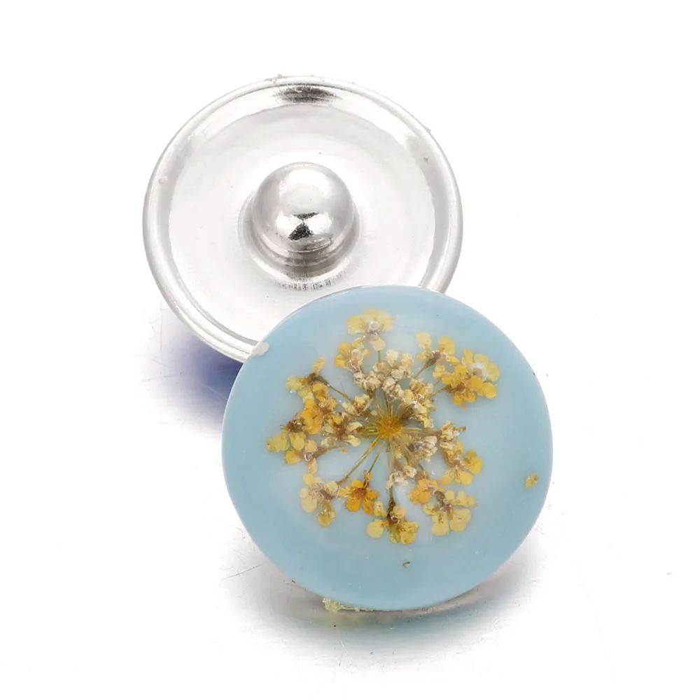 10 шт./лот смешанные пуговицы 18 мм модные из сплава в виде цветов и смолы подходят