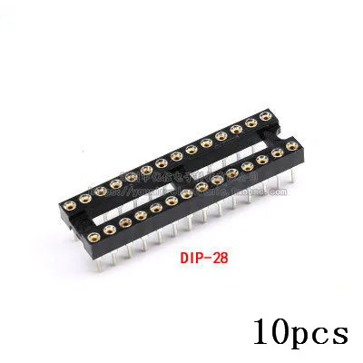 10 шт. IC розетки DIP6 DIP8 DIP14 DIP16 DIP18 DIP20 DIP28 DIP40 контактный разъем DIP разъем на возраст 6, 8, 14, 16, 18, 20, 24, 28 40 pin-код - Цвет: 28P IC Round Hole
