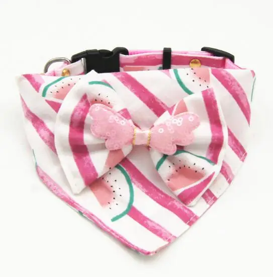 Розовая полосатая Одежда для питомцев платье щенка ошейник поводок маленьких и