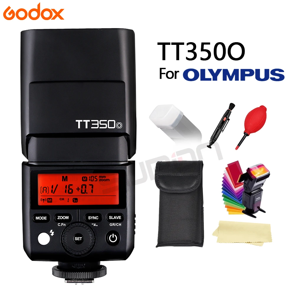 Godox Mini TT350O Speedlite TTL HSS1/8000S GN36 Camera Flash Pocket lights TT350-O+ X1T-O+ Gift kit for Olympus | Электроника