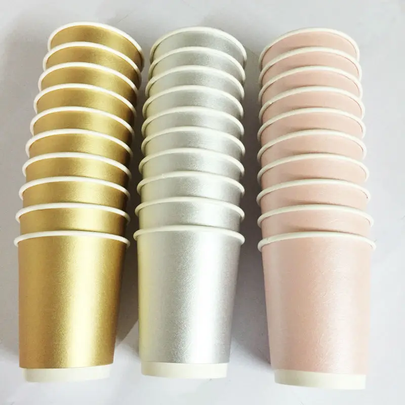 Бесплатная доставка 40 шт питьевые чашки Фольга Золотая серебряная Розовая