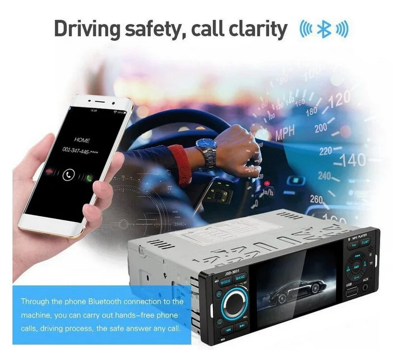 12 В DC Bluetooth " 1 Din автомагнитола камера заднего вида микрофон USB AUX автомобильный MP5 плеер сенсорный экран Авто аудио стерео