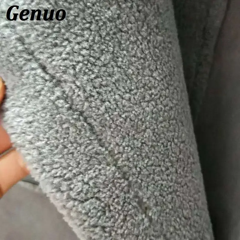 Genuo Women's Winter Coat Thick Warm Cashmere Woolen Coat Female Turn-down Collar Long Winter Jacket Women Wool Jackets Outfits