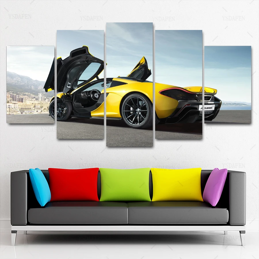 

Op de muur HD print olieverf modulaire foto A sports car poster kind room decor woondecoratie 5 stks canvas art z047