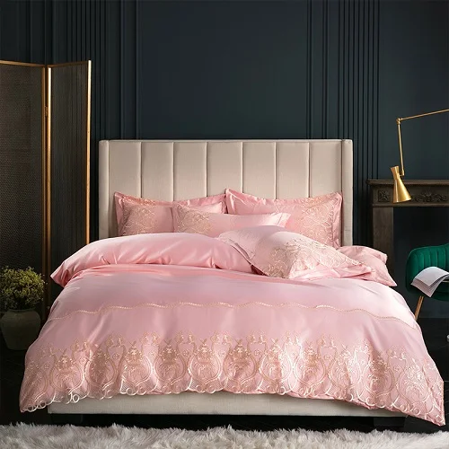 bedding set 11 Белое, розовое, серое сатиновое постельное белье, пододеяльник, хлопок, простыня king size, комплект постельного белья, Комплект постельного белья ropa de cam - Цвет: bedding set 11