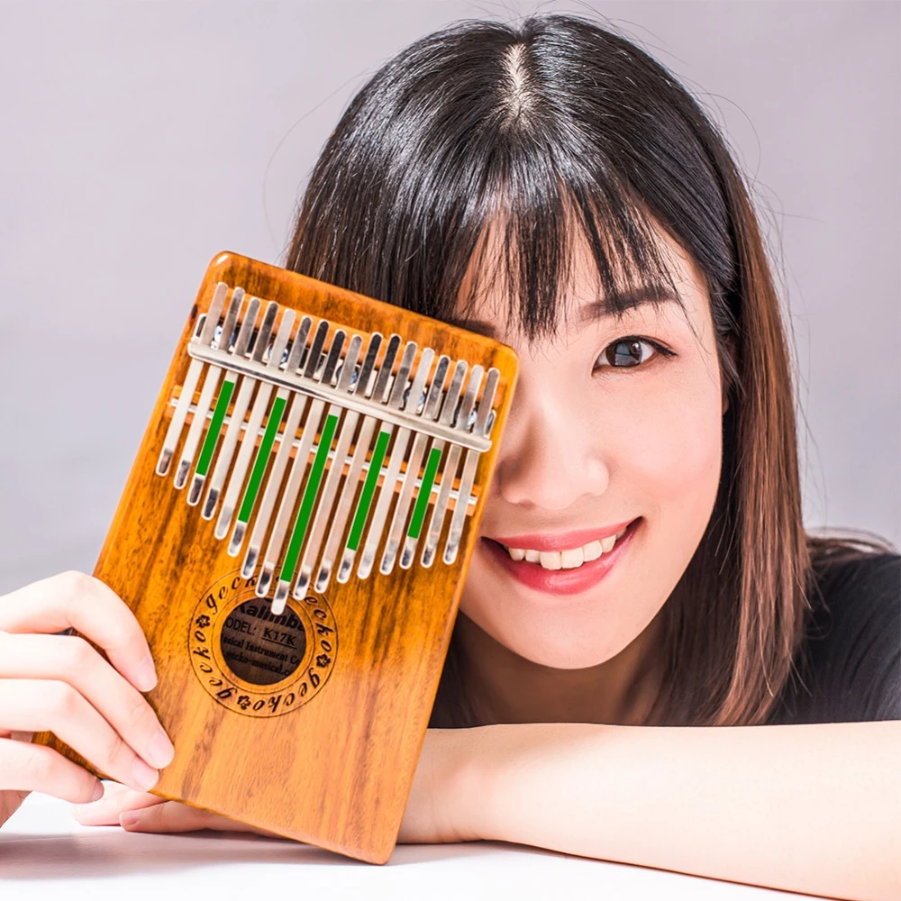 GECKO Kalimba 17 клавиш Акация(КоА) большой палец пианино и EVA высокая производительность защиты коробка, тюнинг молоток, профессиональные модели K17K