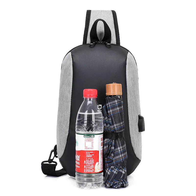 Мужская сумка-мессенджер через плечо с USB-зарядкой школьный нагрудной