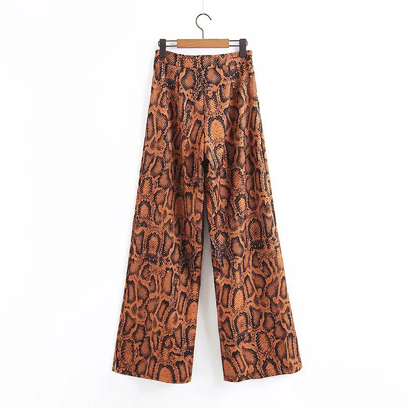 Women Snake Animal Print Sexy Straight Pants Loose Casual Party Elegant Street style Trousers | Женская одежда