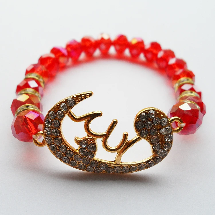 Недорогие браслеты дружбы из натуральных красных кристаллов мусульманские