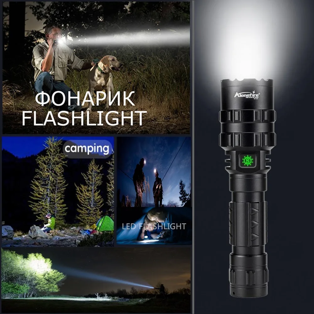 AloneFire G100 Охотничий Тактический светодиодный фонарик CREE L2 мощный супер яркий светодиодный факел проблескового света на открытом воздухе походный фонарь
