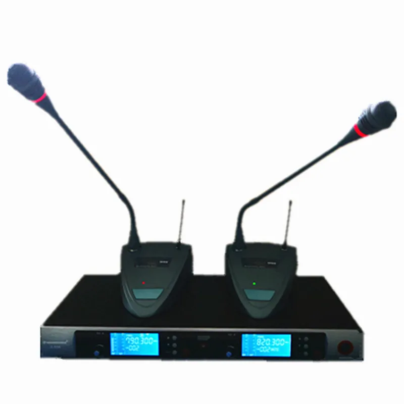UHF 2*100 двухканальный Профессиональный Конференц зал беспроводной микрофон ИК для