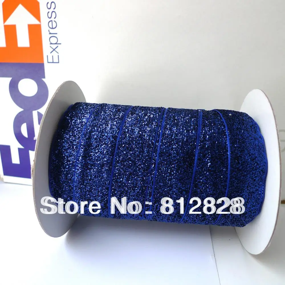 1 'ཕ мм #26 темно синяя блестящая металлическая бархатная лента|metallic velvet ribbon|velvet