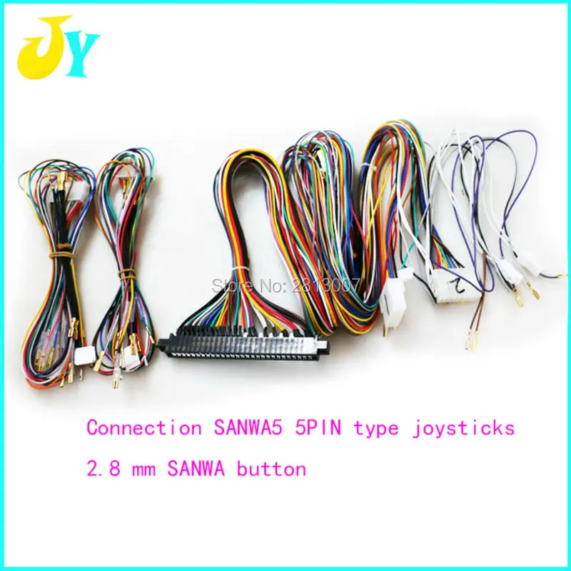 Жгут проводов Jamma с 5 6 кнопками действия 28 штифтов провода для джойстика sanwa