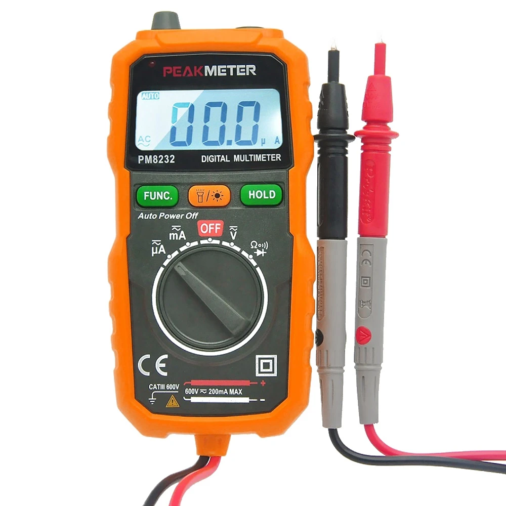 Peakmeter PM8232 Мини цифровой мультиметр Бесконтактный AC DC Напряжение ток тестер