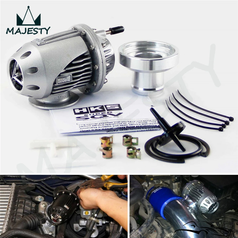 Универсальный BOV SQV SSQV 2 II Турбокомпрессор турбонаддувный клапан JDM черный серебряный