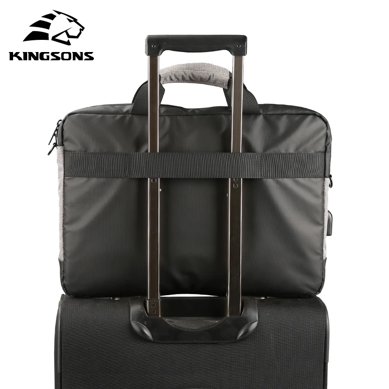 Портфель Kingsons для мужчин повседневная сумка ноутбука с USB зарядкой вместительный