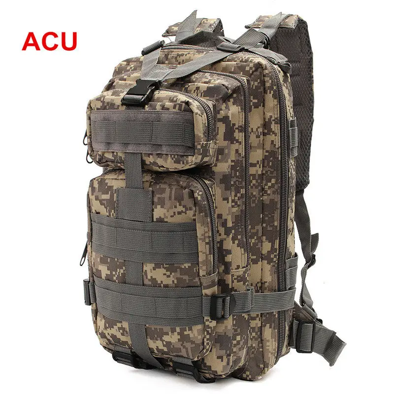 ACU 30L военный тактический рюкзак, рюкзак, регулируемый, для путешествий, кемпинга, треккинга, камуфляжная сумка, для улицы, спортивная сумка, армейская сумка - Цвет: ACU