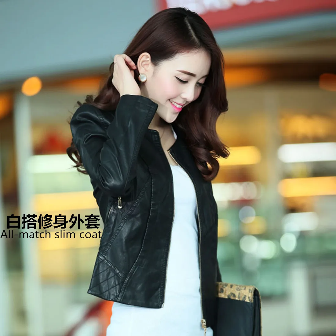Женские Мотоциклетные Куртки и блейзеры облегающие куртки из искусственной кожи