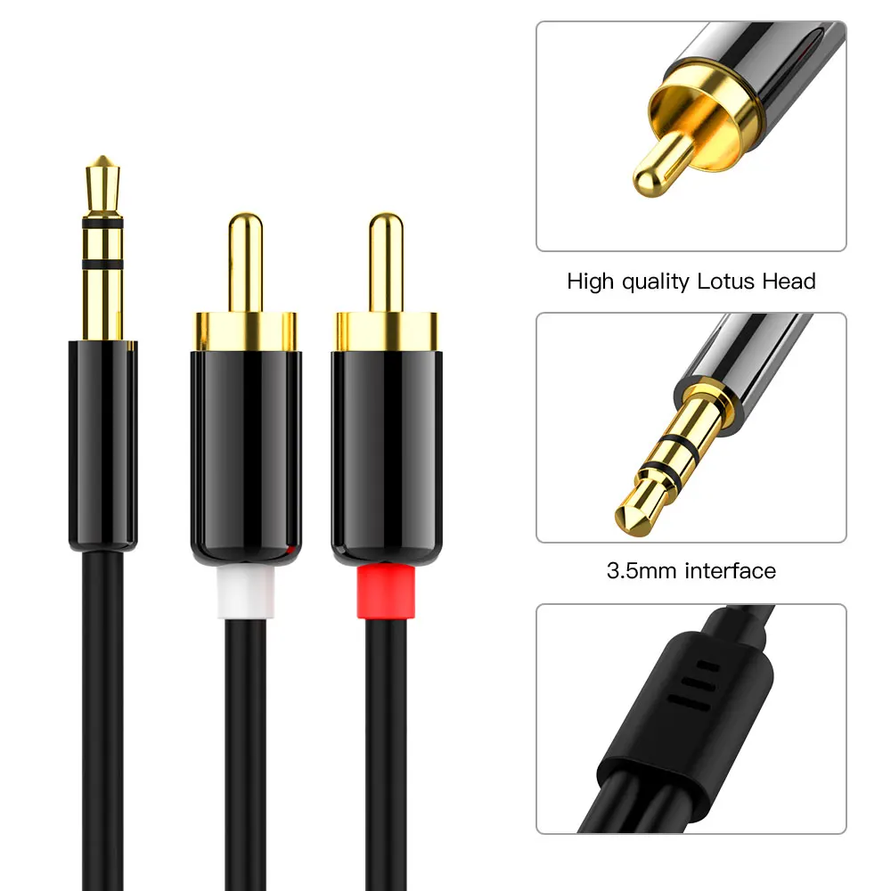 Кабель RCA 2RCA на 3 5 мм аудиокабель с разъемом Rca Aux кабель для телефона Edifer домашний