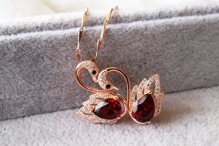 

925 sterling silver Pendant Necklace garnet Pendants fashion gift for women jewelry necklaces pendants Swan Pendant Fine Jewelry
