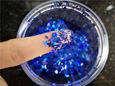 laser blue Ультратонкие буквы блестки 4 мм ПЭТ пайетками лазерные блестки для украшения ногтей DIY ремесла Маникюр Свадебный Рождественский Декор Конфетти 8 г - Цвет: laser blue