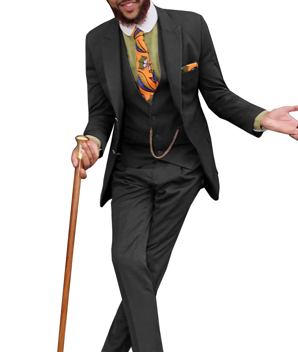 Мужские костюмы классического дизайна из 3 предметов строгие деловые смокинги