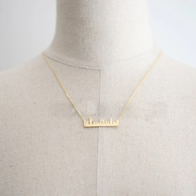 Модные ожерелья с изображением городского пейзажа подвесками Нью Йорка памятные