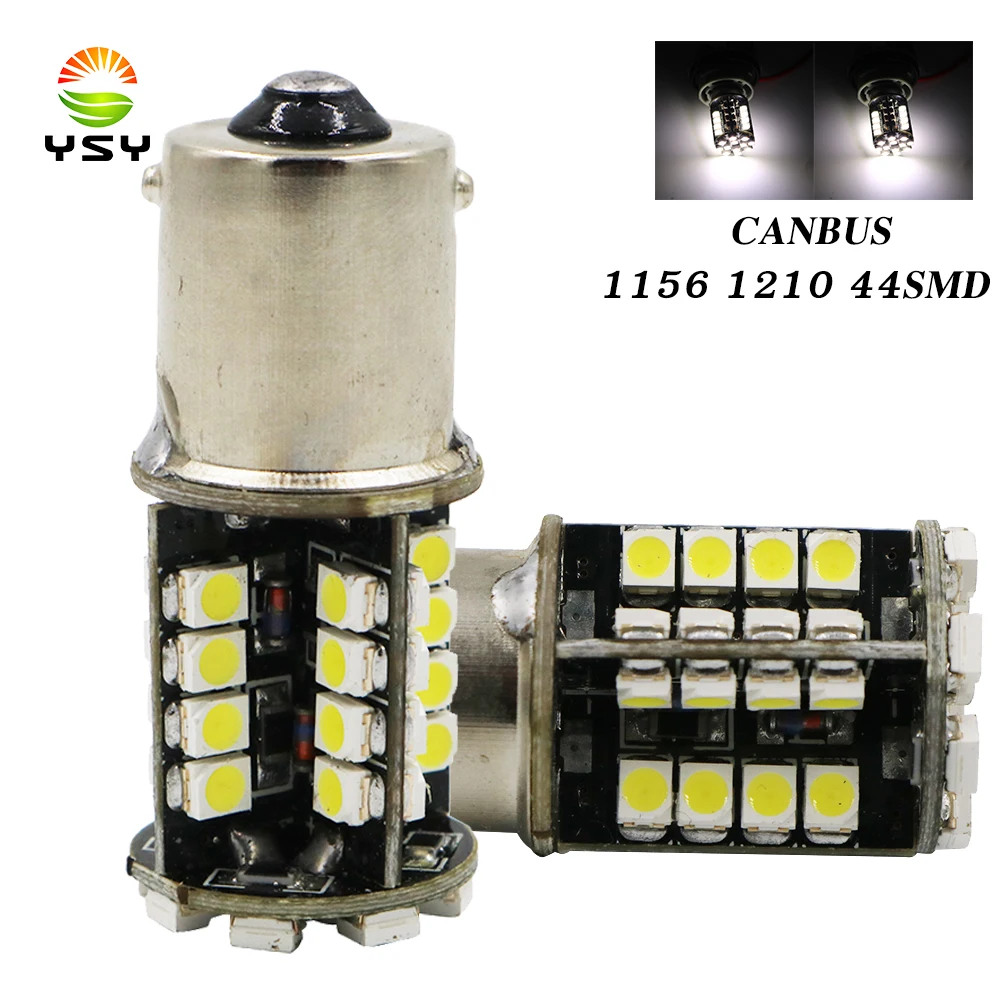 YSY 50pcs Canbus BA15S/1156 P21W 44SMD Auto Led 1156 Ba15s 1210 3528 Rear Tail Brake Turn Light Bulbs Car Lamp 12 Volts white