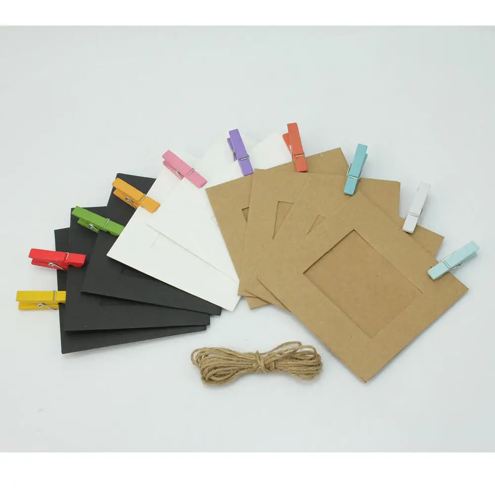 Современная винтажная прямоугольная подвесная бумажная рамка 10 шт./компл.