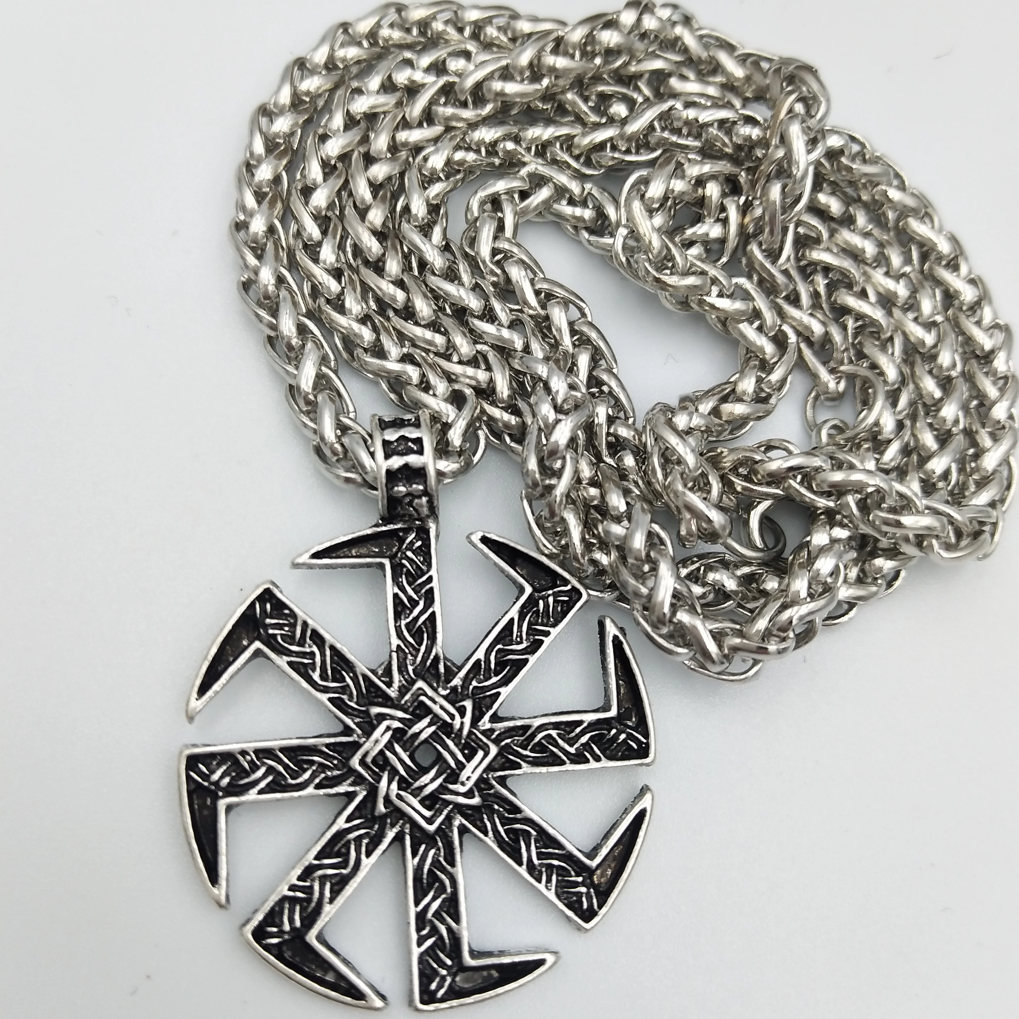 Славянский амулет Коловрат языческая подвеска Sunfiower Talisman Norse Jewelry ожерелье& Кулоны славянский символ серебряное ожерелье