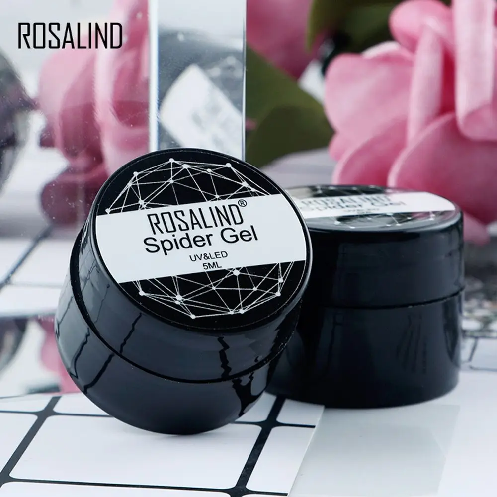 ROSALIND 5 мл Spider гель средство для полировки ногтей своими руками проволочная Накладка для ногтей Рисование Живопись гель лак Рисование гель лак тянет шелк паук дизайн ногтей