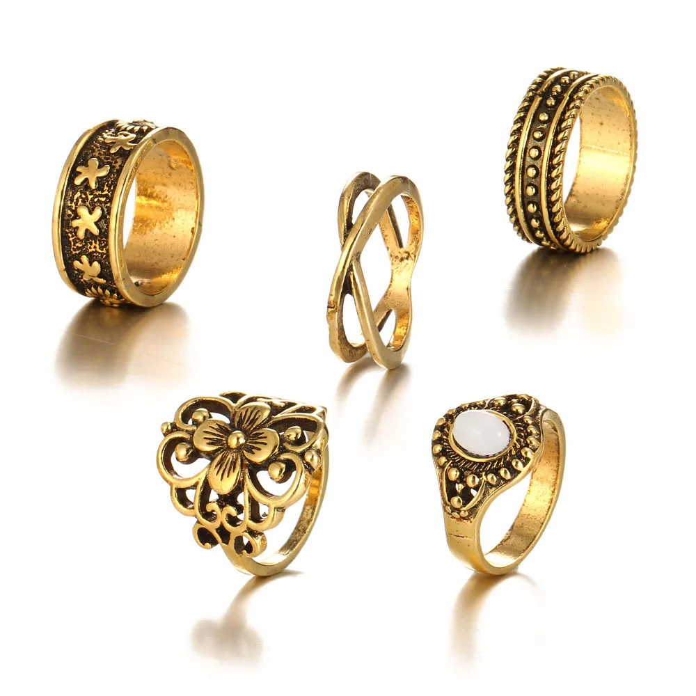 5 шт. женские кольца с камнями|knuckle ring set|ring setrings set for women |